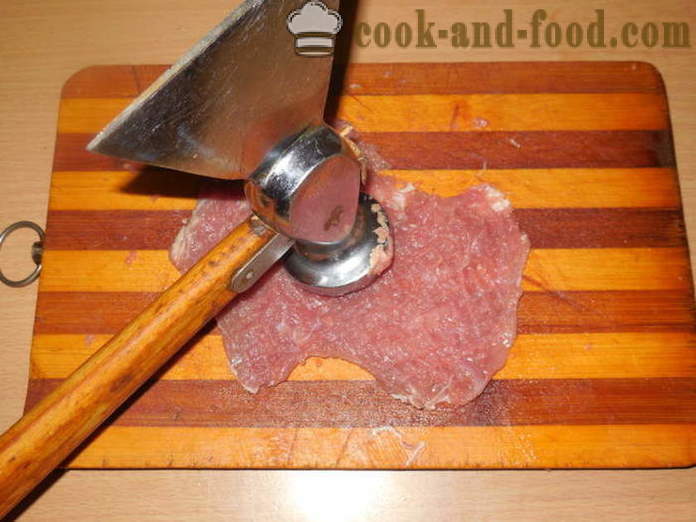 Meat broodjes gevuld in de oven - hoe om te koken vlees rolt op spiesjes, een stap voor stap recept foto's