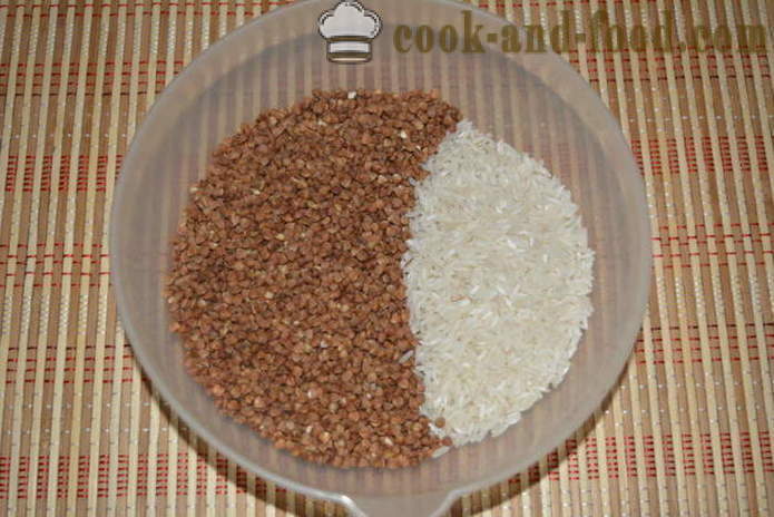 Boekweit met rijst en vlees in multivarka - hoe om rijst te brouwen met boekweit in multivarka, stap voor stap recept foto's