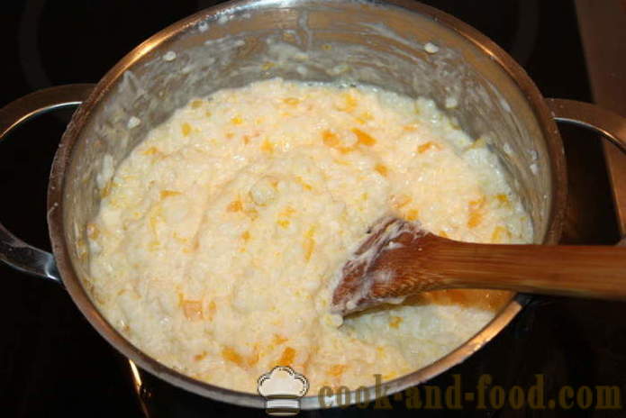 Rijstepap met pompoen op melk - hoe rijstepap koken met pompoen op een bord, met een stap voor stap recept foto's