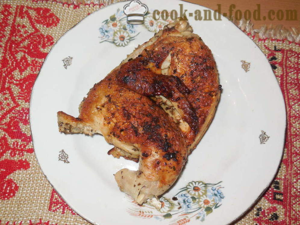 Chicken tabak multivarka - hoe je een kip in de tabak multivarka-fornuis, een stap voor stap recept foto's te koken