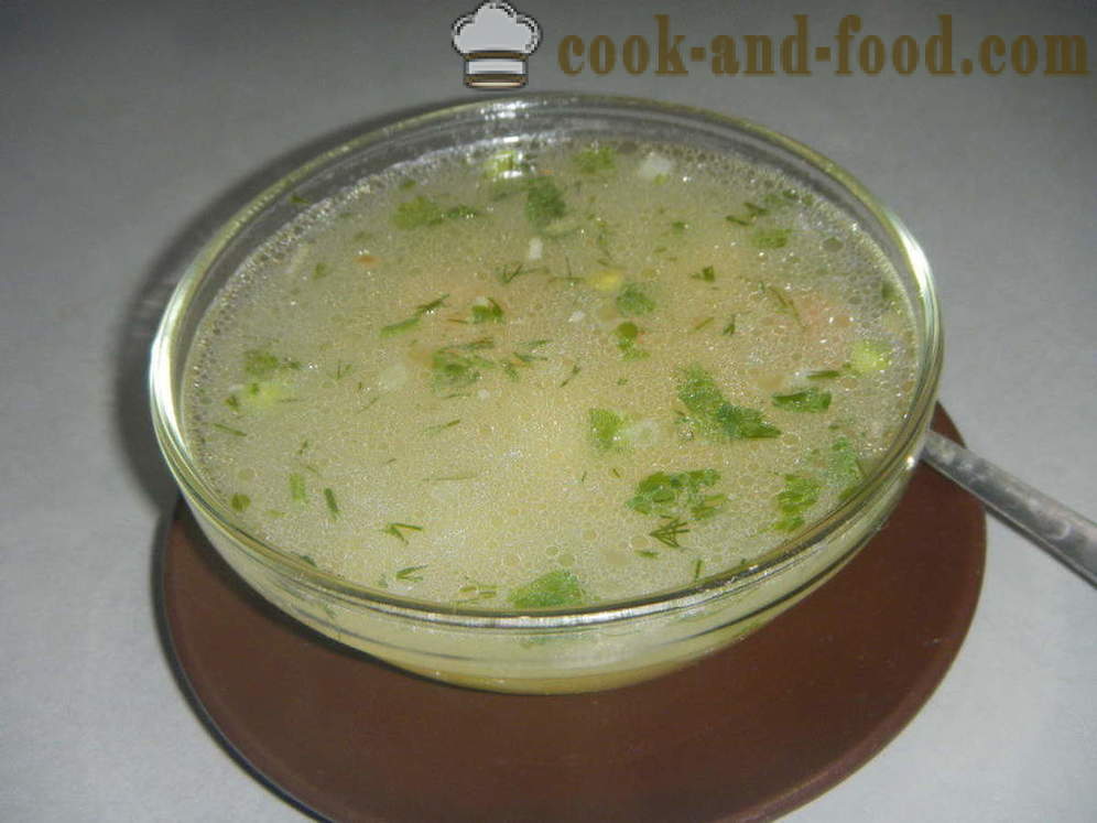 Kippensoep met groene erwten - hoe om soep te koken met groene erwten bevroren of vers, met een stap voor stap recept foto's