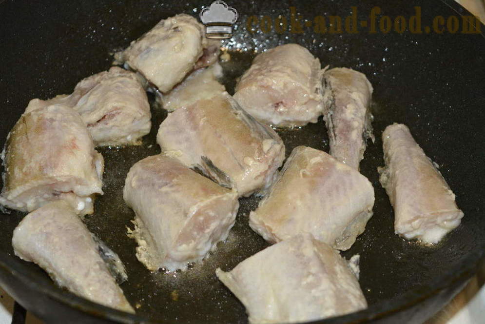 Pollack gebakken in een pan - zoals Pollack bak ze in een koekenpan, een stap voor stap recept foto's
