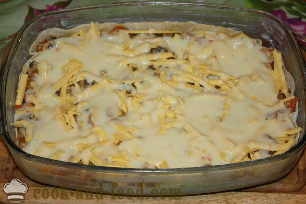 Lasagne met kip en aubergine - hoe lasagne koken met kip en aubergine, een stap voor stap recept foto's