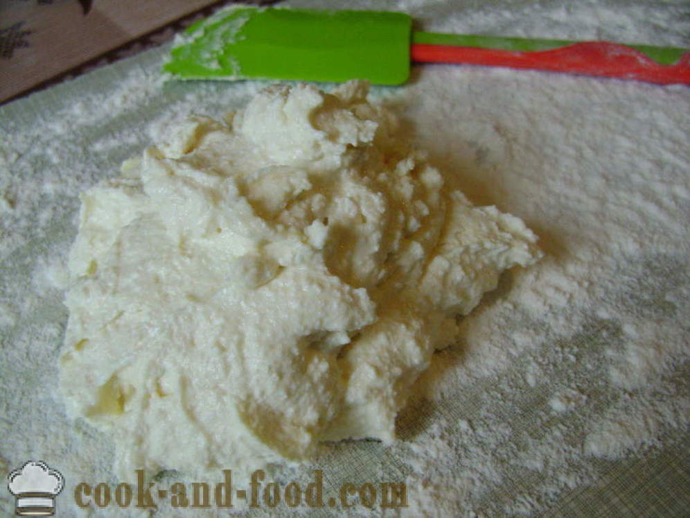 Kwark cakes zonder zuiveringszout - hoe kwark pannenkoeken in een koekenpan, een stap voor stap recept foto's