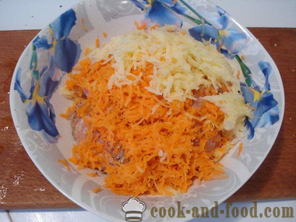 Koteletten van de kip met pompoen en gevuld met kaas in multivarka - hoe kip schnitzels in multivarka, stap voor stap recept foto's te koken