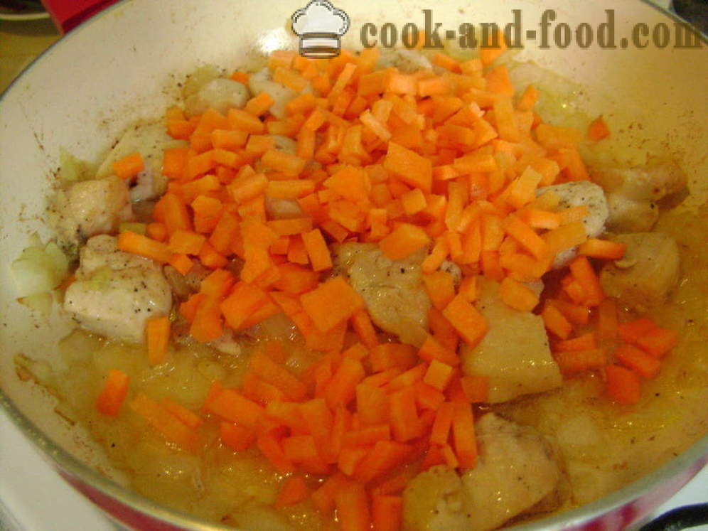 Pilaf met kip in een pan - hoe je risotto koken met kip, een stap voor stap recept foto's