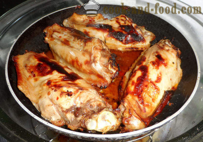 Gebakken vleugels van Turkije - hoe om te koken een kalkoen vleugels zijn heerlijk, met een stap voor stap recept foto's