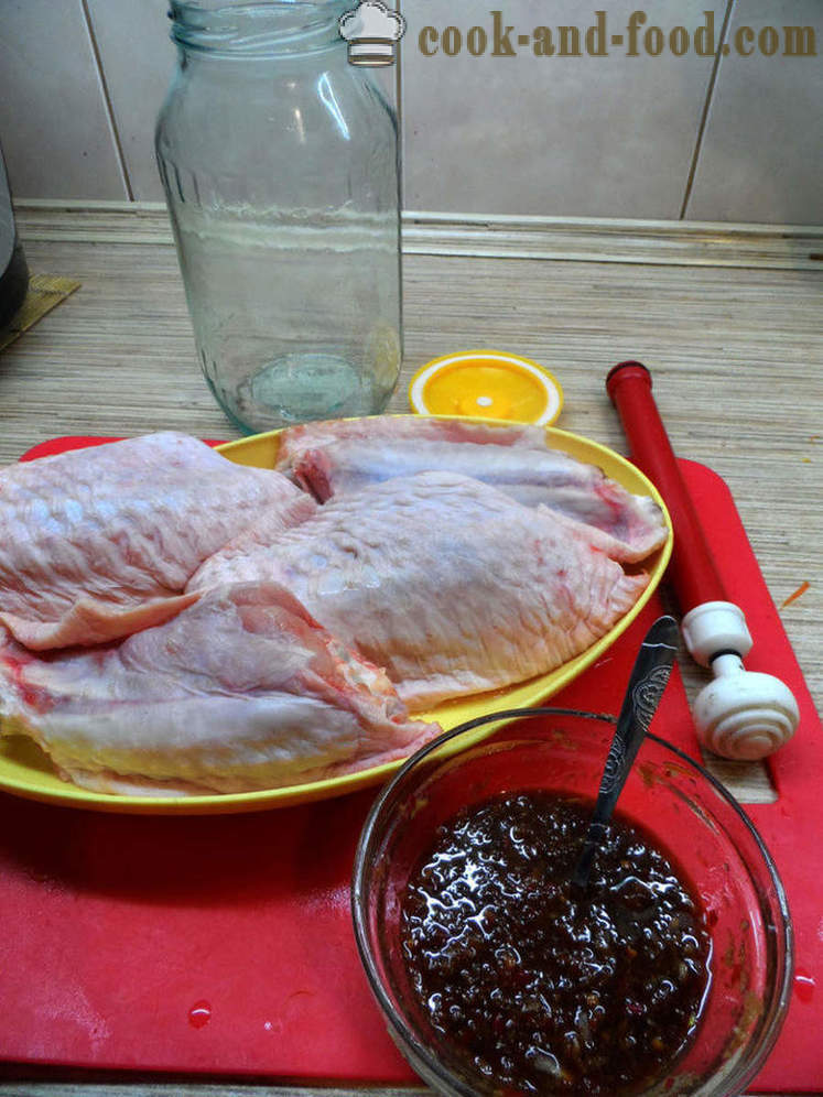 Gebakken vleugels van Turkije - hoe om te koken een kalkoen vleugels zijn heerlijk, met een stap voor stap recept foto's