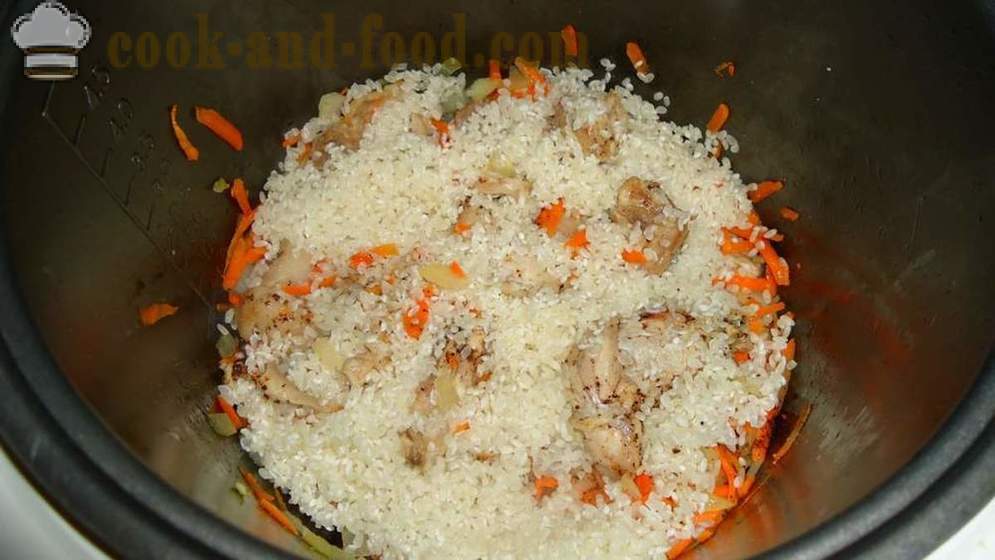 Pilaf konijn multivarka - hoe je risotto koken met konijn in multivarka, stap voor stap recept foto's