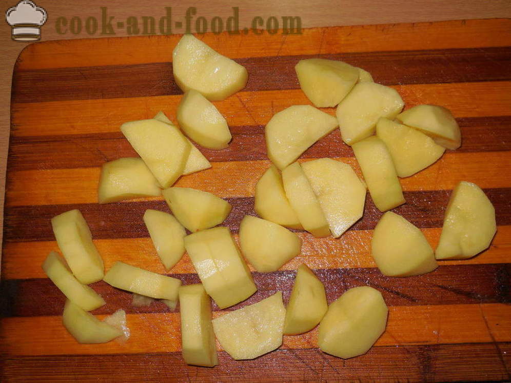 Gebakken aardappel met vlees en groenten - hoe je een stoofpot van aardappelen te bereiden met vlees in multivarka, stap voor stap recept foto's