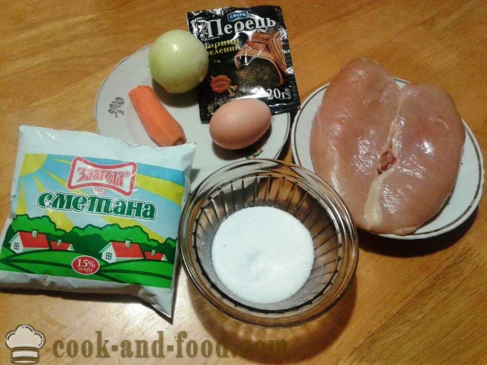 Cutlets kipfilet met zure room - hoe om te koken gehakt kipfilet schnitzels, stap voor stap recept foto's