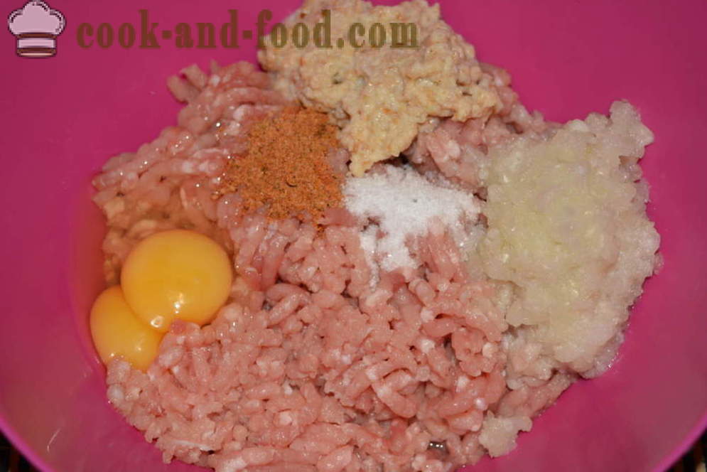 Egels lekker gehakt met rijst voor een paar - hoe om vlees te koken met rijst egels in multivarka, stap voor stap recept foto's