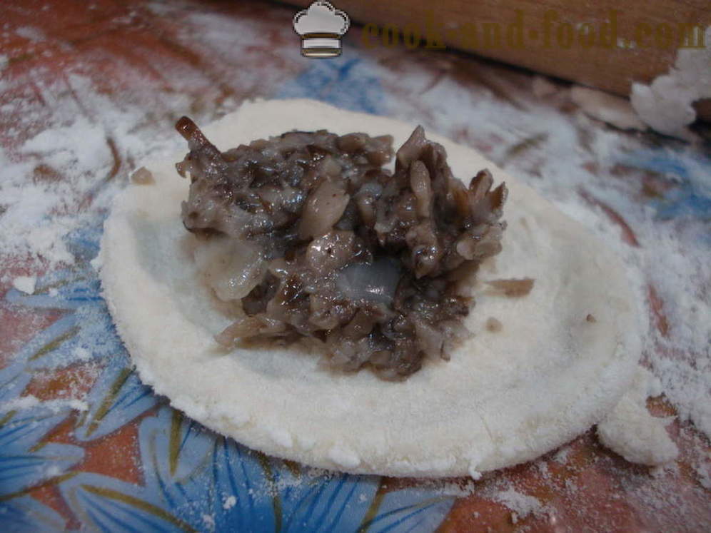 Dumplings met champignons - hoe om te dumplings koken met champignons, een stap voor stap recept foto's