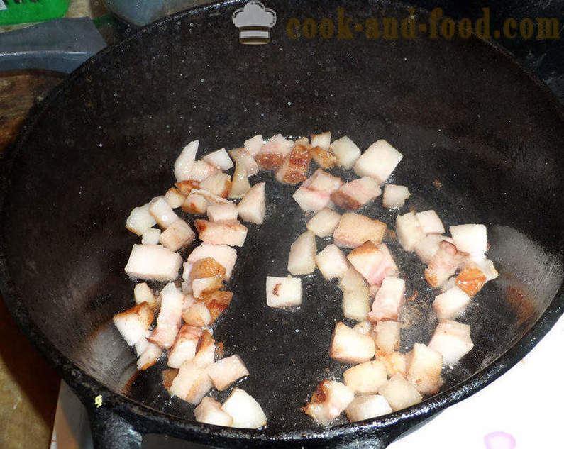 Bigus met de kool, vlees en champignons - hoe goed koken Bigus, een stap voor stap recept foto's