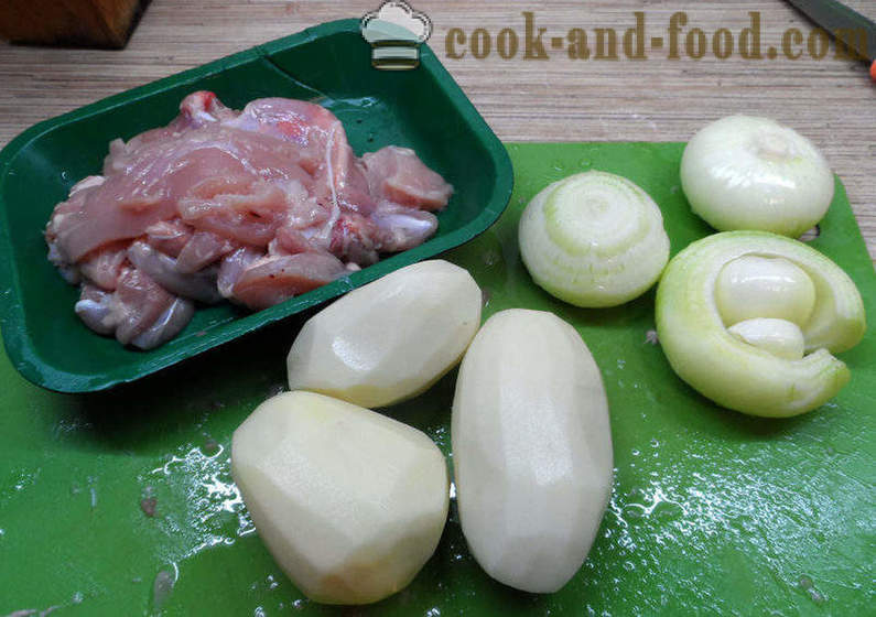 Echpochmak tartare, met vlees en aardappelen - hoe echpochmak, stap voor stap recept foto's te koken