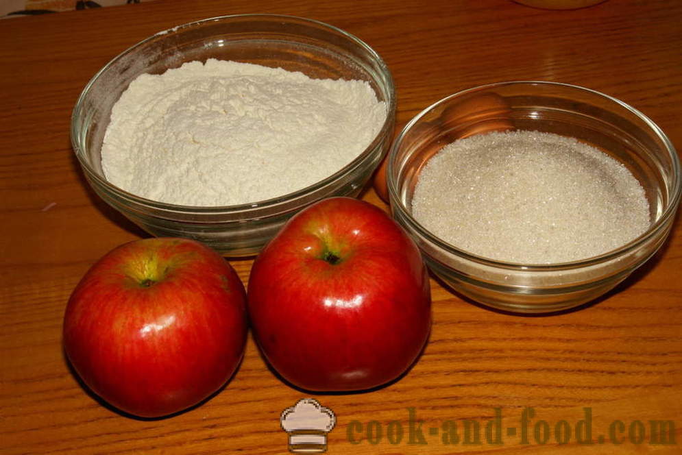 Spons cake met appels in de oven - het maken van een spons cake met appels, een stap voor stap recept foto's te koken