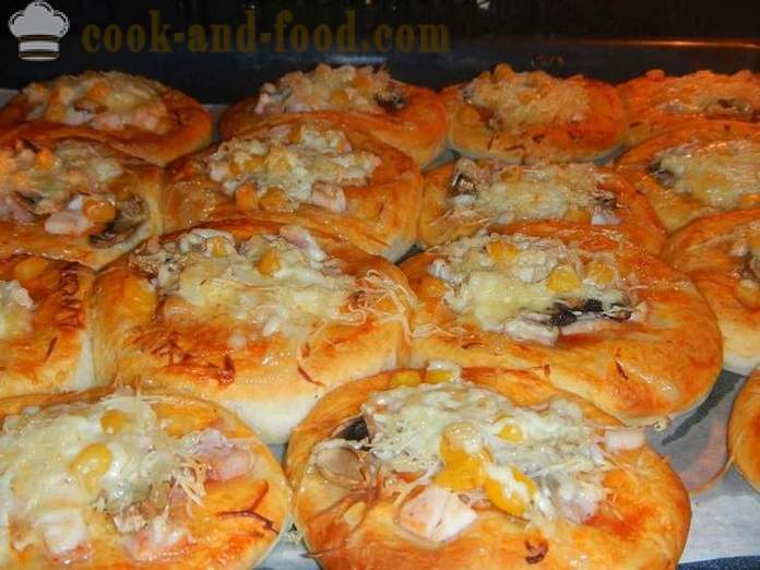 Mini pizza met deeg in de oven - hoe je een mini-pizza thuis te maken, stap voor stap recept foto's