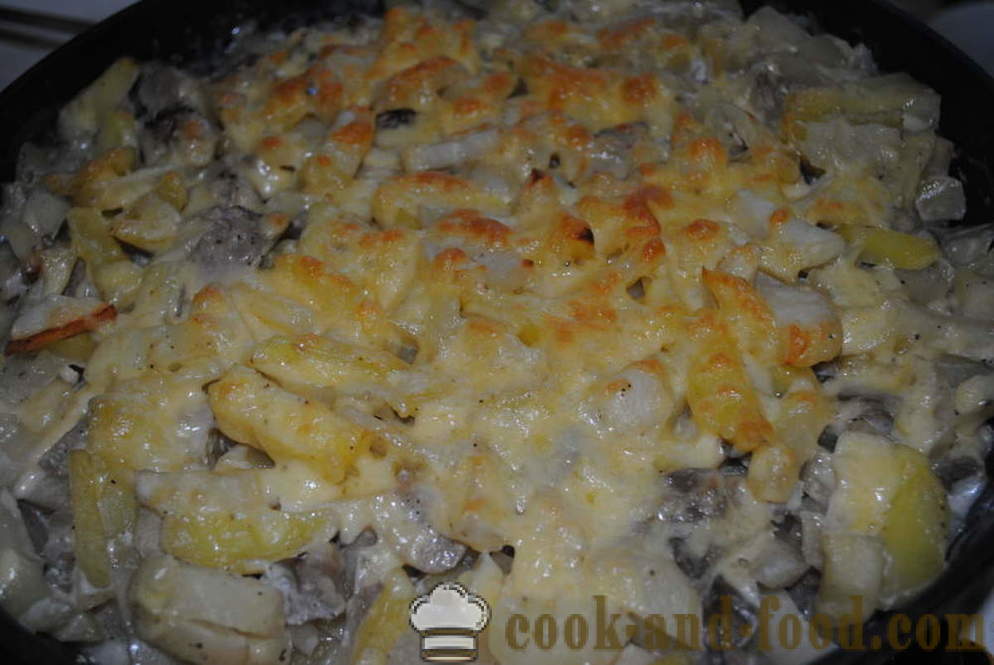 Aardappel in de schil met kaas en champignons - allebei lekker gebakken aardappelen in de oven, met een stap voor stap recept foto's