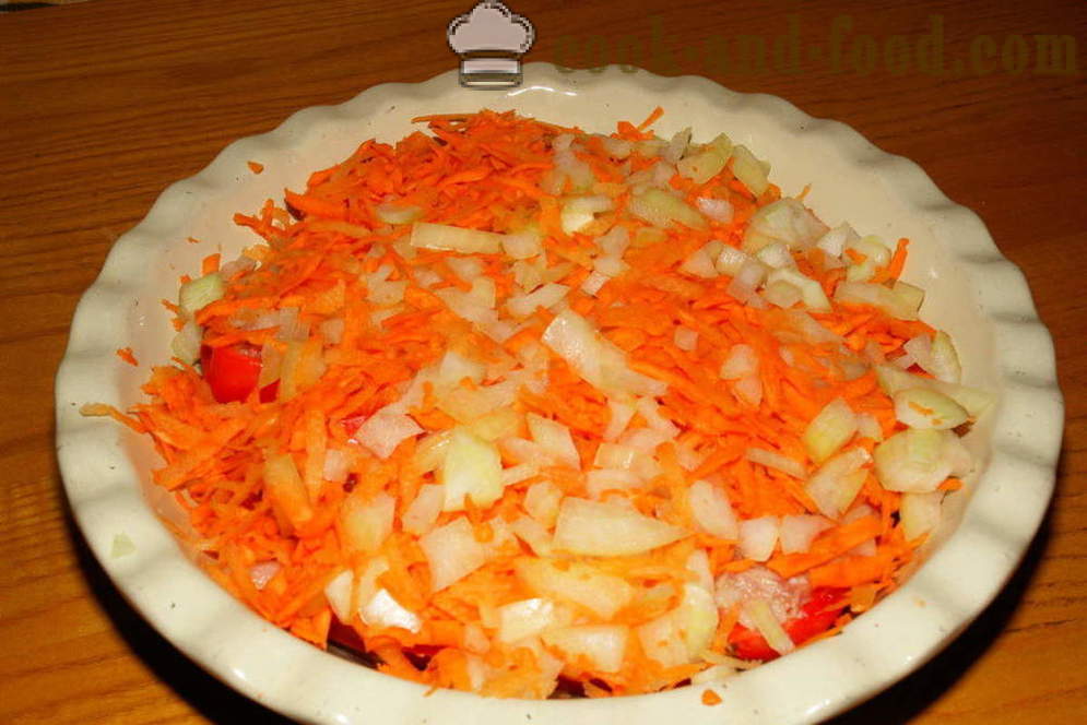 Dietary gevulde paprika's gebakken in de oven - hoe gevulde paprika met vlees en rijst koken, met een stap voor stap recept foto's