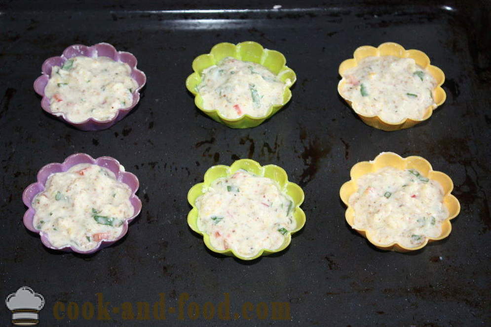 Muffins courgette met kaas in de oven - hoe courgette muffins, stap voor stap recept foto's te koken