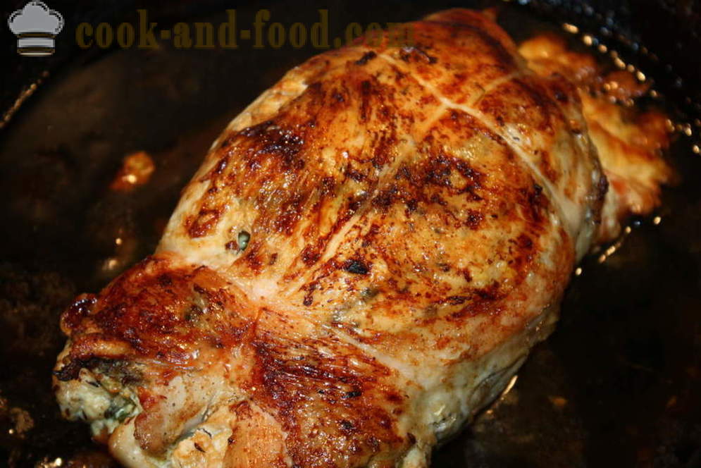 Kip roll gevuld met groenten in de oven - hoe kipfilet roll te bereiden, stap voor stap recept foto's