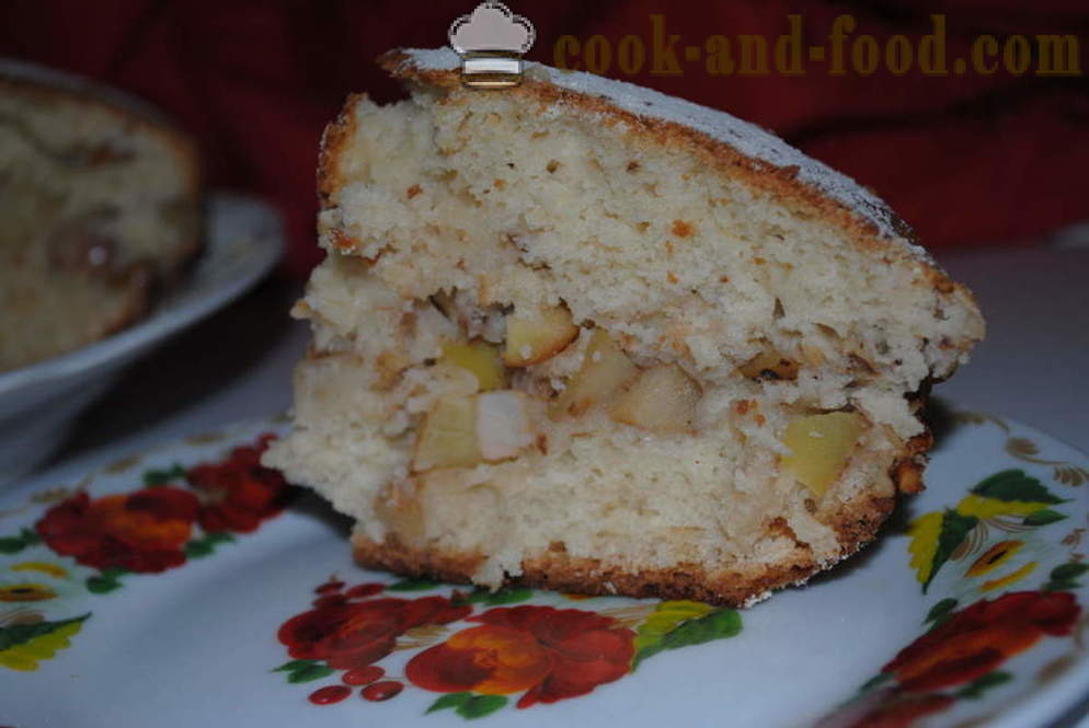 Gingerbread Cake op kefir met appels en noten - hoe je een taart met kefir, een stap voor stap recept foto's te koken