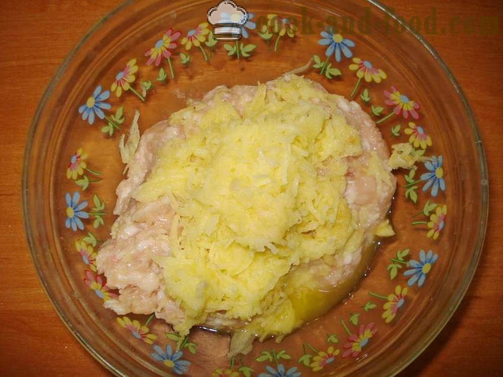 Kip gehaktballetjes met kaas in multivarka - hoe burgers koken tot multivarka, stap voor stap recept foto's