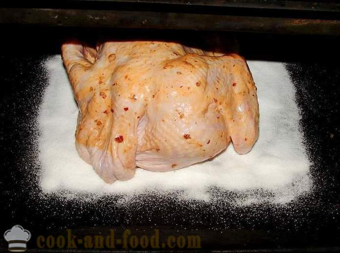 Kip zout in de oven - hoe om te koken kip voor zout, een stap voor stap recept foto's
