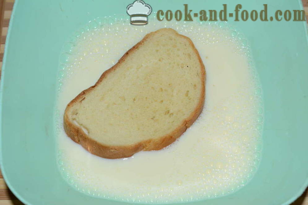 Sweet brood van toast met ei en melk in een pan - hoe je een brood van toast te maken in een koekenpan, een stap voor stap recept foto's