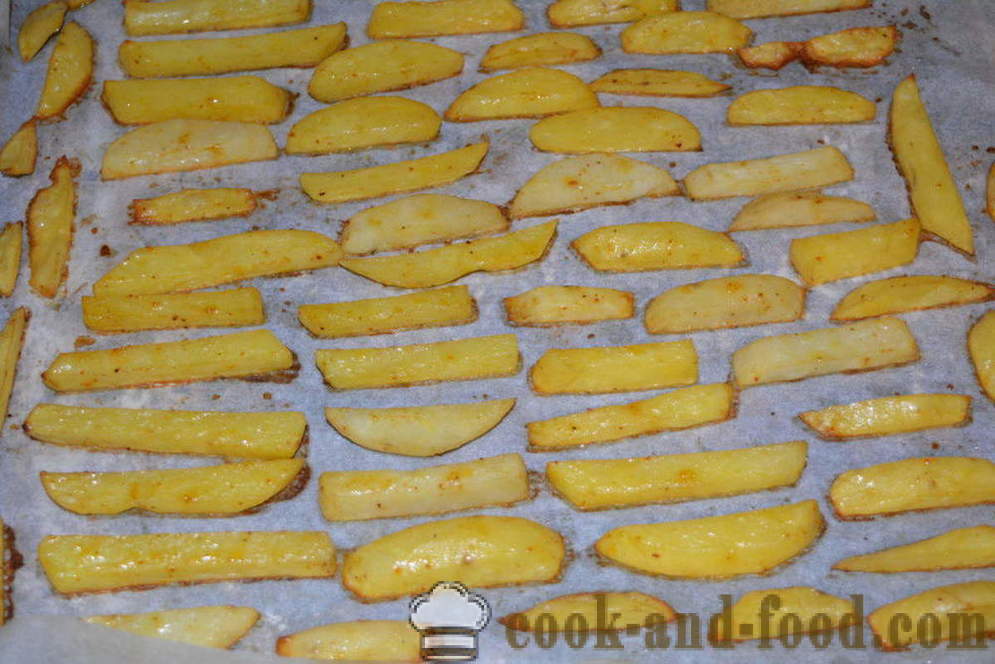 Krokante frietjes in de oven - hoe frietjes thuis, stap voor stap recept foto's te koken