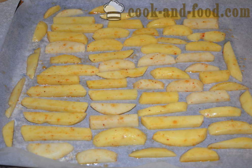 Krokante frietjes in de oven - hoe frietjes thuis, stap voor stap recept foto's te koken