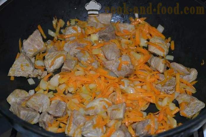Heerlijke boekweit met vlees in een koekenpan - hoe boekweit pap koken met vlees, een stap voor stap recept foto's