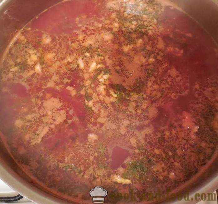 Classic, warme soep bieten soep met vlees - hoe bietensoep, een stap voor stap recept foto's te koken