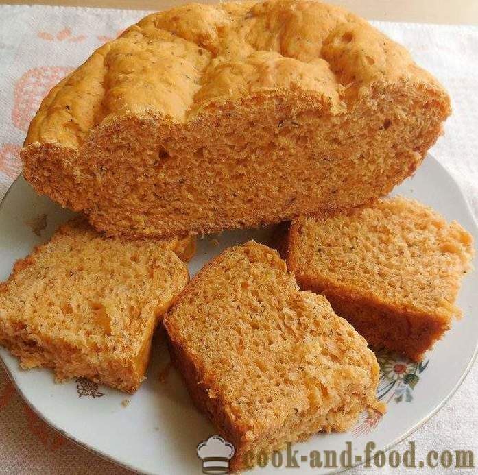 Zelfgemaakte Italiaans brood met tomaat - hoe om brood te maken thuis, stap voor stap recept voor zelfgebakken brood met foto's