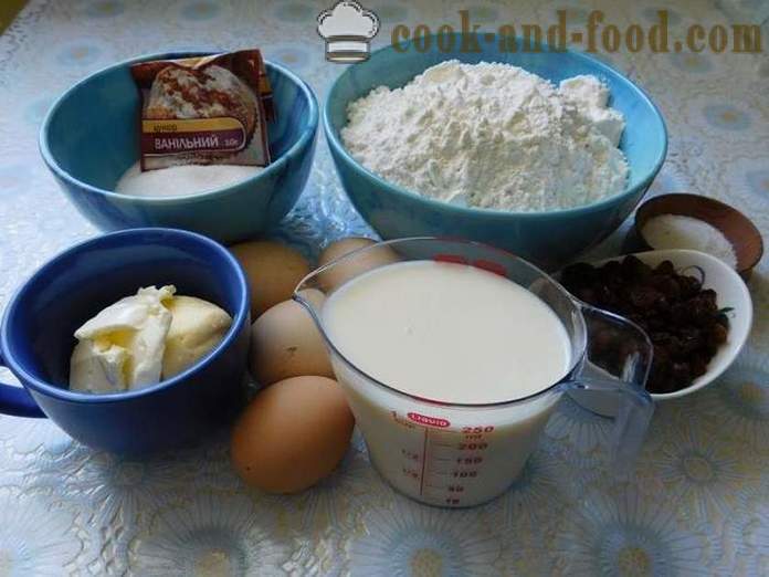 Boterkoek met rozijnen - een stap voor stap recept foto's - hoe je een taart met rozijnen bakken