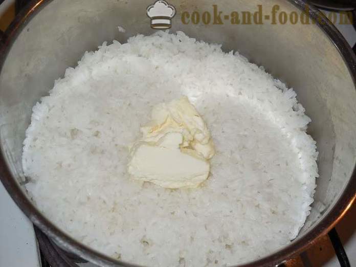 Hoe maak je scherpe rijst garnering goed koken in een pan - hoe rijst brouwen op het water - een stap voor stap recept foto's