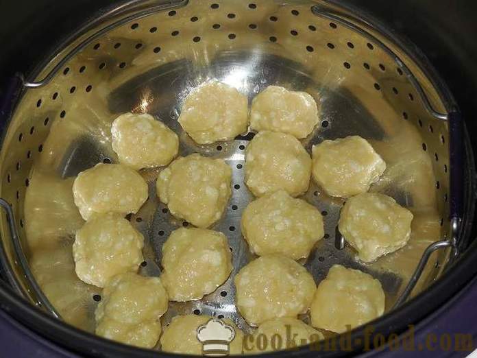 Lazy knoedels van kaas in multivarka - recept met foto's - stap voor stap, hoe je lui dumplings gestoomd