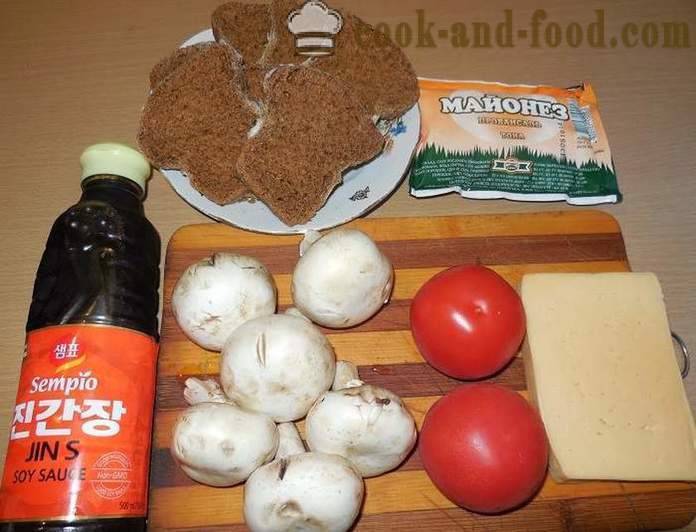 Heerlijke warme broodjes met champignons champignons - recept voor warme broodjes in de oven - met foto's