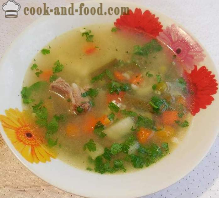 Heerlijke groentesoep met vlees in multivarka - een stap voor stap recept met foto's hoe je groentesoep koken met bevroren erwten en groene bonen