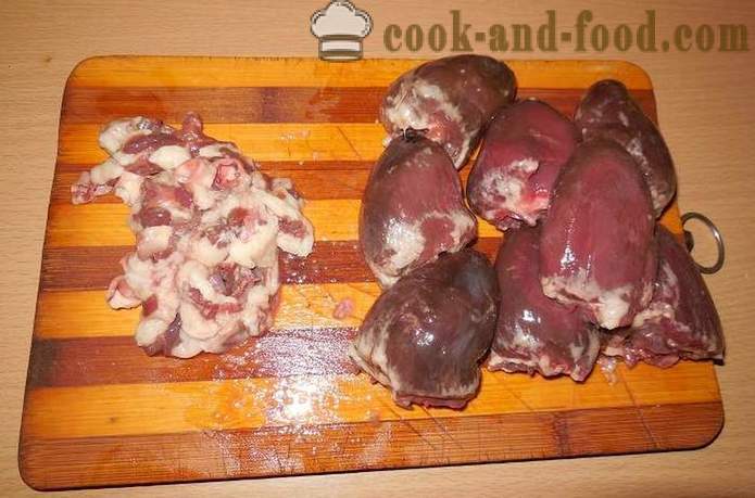 Chops van het hart in een koekenpan - hoe om te koken een kalkoen harten karbonades in beslag, een stap voor stap recept met foto's.