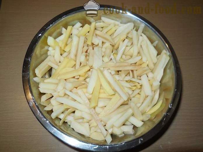 Gebakken aardappelen in een pan met het spek en eieren - hoe heerlijke gebakken aardappelen en correct, stap voor stap recept met foto's koken.