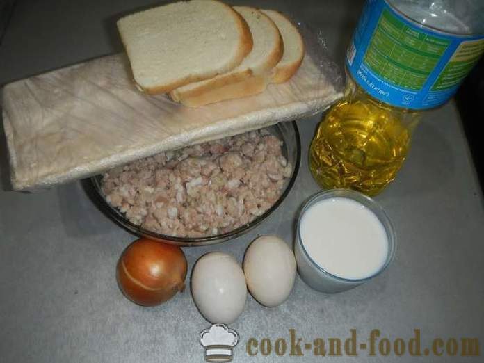 Koteletten in bladerdeeg of lekker Egels van gehakt vlees en deeg - hoe de koteletten in de test, een stap voor stap recept foto's te koken