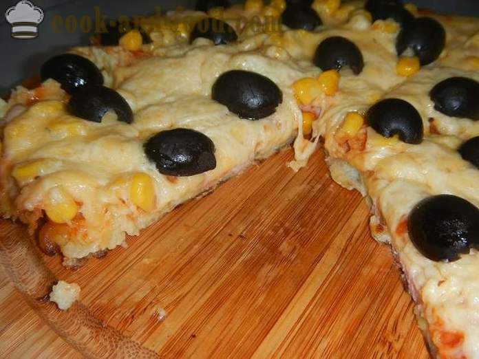 Fast aardappel pizza in de pan gedurende 10 minuten of aardappel pannenkoeken met vulling - hoe je een pizza in een pan, een stap voor stap recept met foto's koken.