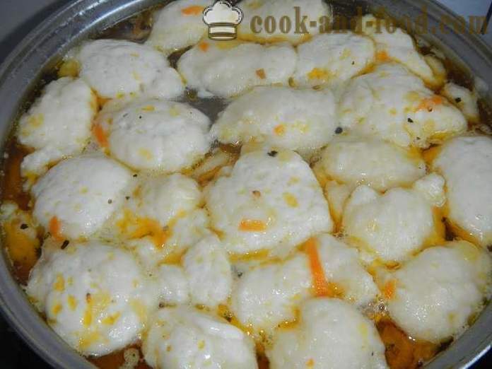 Soep met knoedels en kip - hoe dumplings maken voor soep, een stap voor stap recept foto's