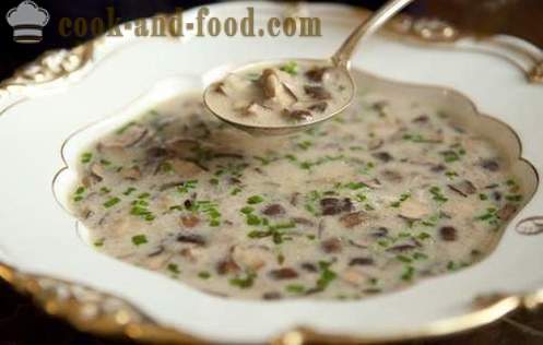Mushroom soep met champignons en aardappelen - heerlijk, snel en bevredigend. Recept met foto's.