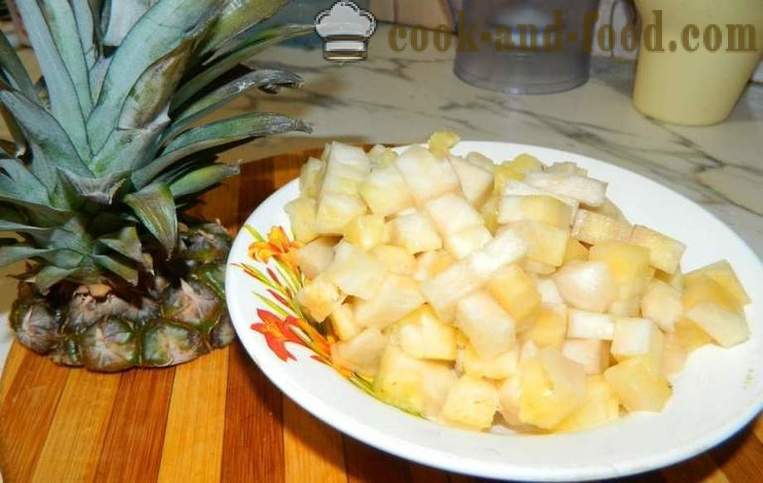 Feestelijke salade met ananas en krab sticks - een heerlijke en eenvoudige stap voor stap recept foto's