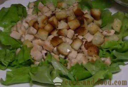 Caesar salade met croutons - een klassieke recept met foto's en video. Hoe wordt Caesar salade en salade dressing te bereiden