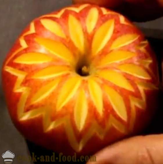 Fruit decoraties voor gerechten, cake, tafel, of uitsluiting van een appel met een foto, video