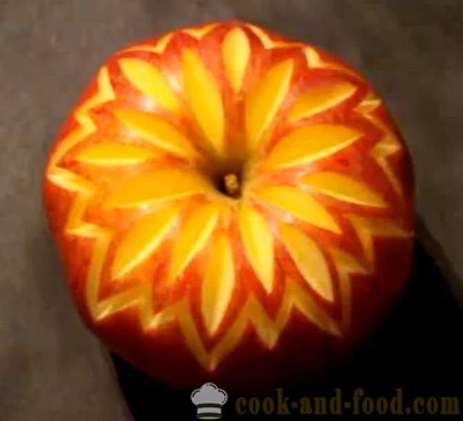 Fruit decoraties voor gerechten, cake, tafel, of uitsluiting van een appel met een foto, video
