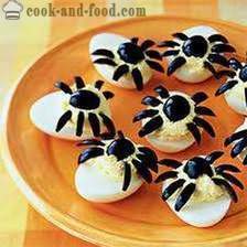 Gevulde eieren of snacks op Halloween recepten: 
